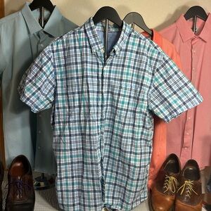 Men's Blue Plaid Shirt